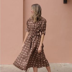 Brown Floral Charlotte Day Gown from Parterre - XXL